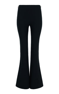 Ayala Flare Cropped Knit Pant in Black Merino Wool Cashmere