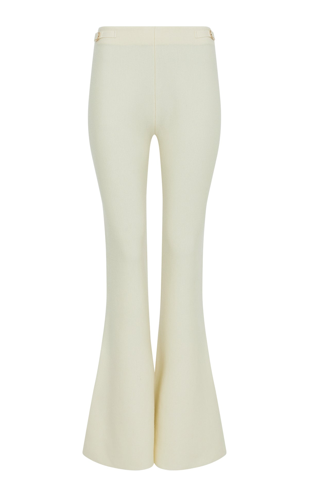 Ayala Flare Cropped Knit Pant in Ivory Merino Wool Cashmere