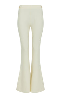 Ayala Flare Cropped Knit Pant in Ivory Merino Wool Cashmere