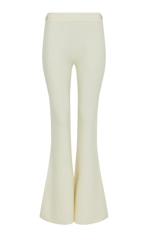 Ayala Flare Cropped Knit Pant in Ivory Merino Wool Cashmere