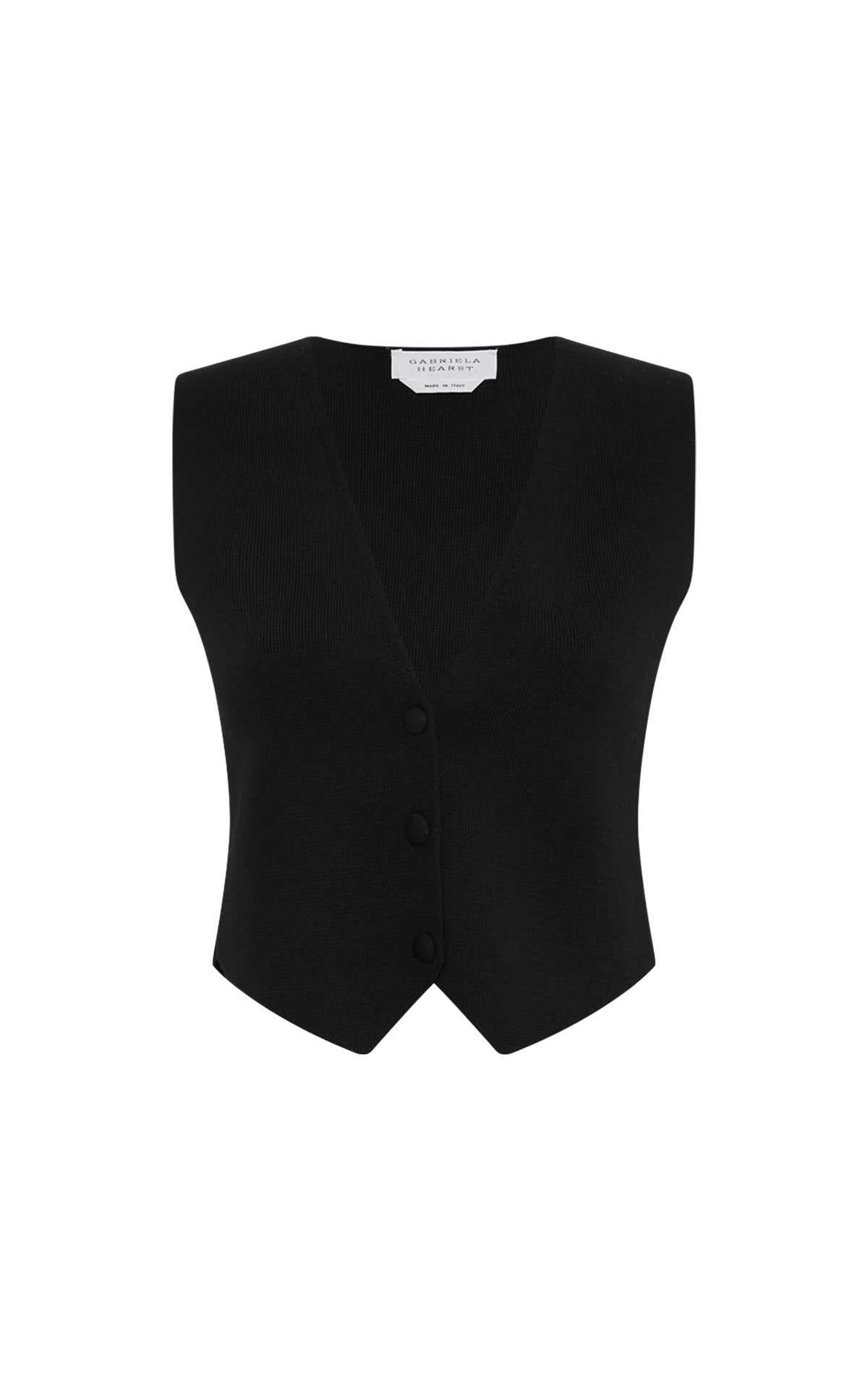 Styx Knit Vest in Black Merino Wool Cashmere