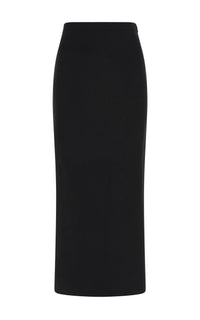 Circe Knit Maxi Skirt in Black Merino Wool Cashmere