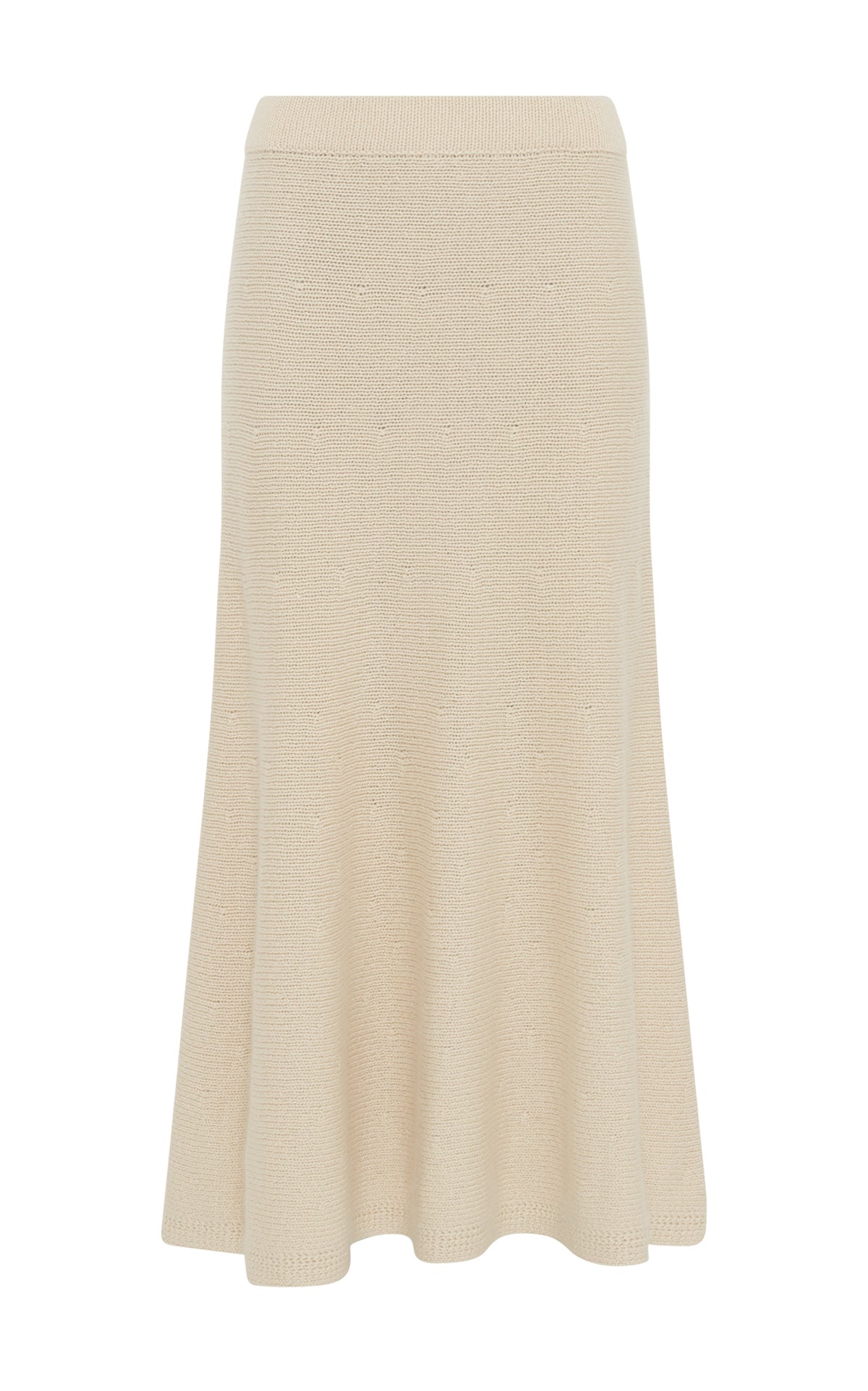 Titan Knit Midi Skirt in Ivory Cashmere