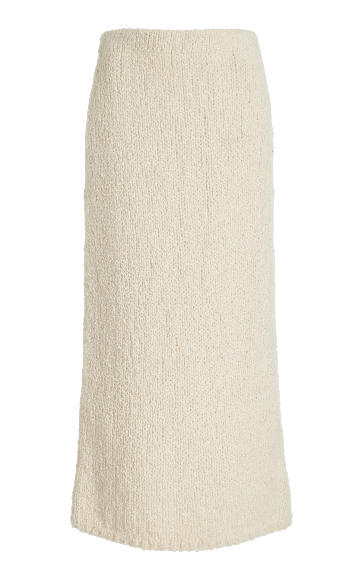 Titan Knit Maxi Skirt in Ivory Cashmere Boucle