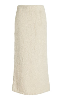 Titan Knit Maxi Skirt in Ivory Cashmere Boucle
