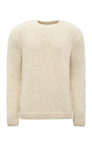 Typhon Knit Sweater in Ivory Cashmere Boucle
