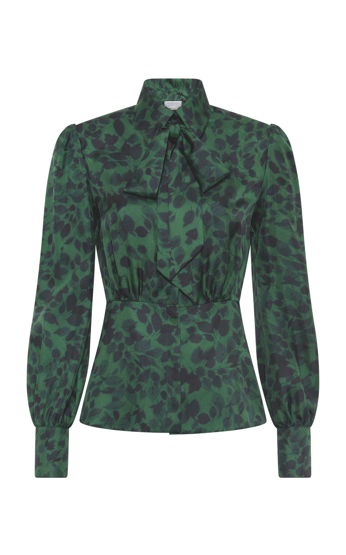 Maisie Top in English Green Printed SIlk