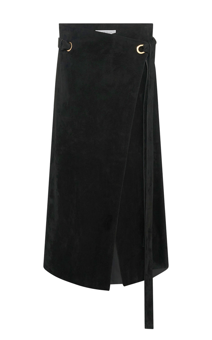 Idalia Skirt in Black Suede