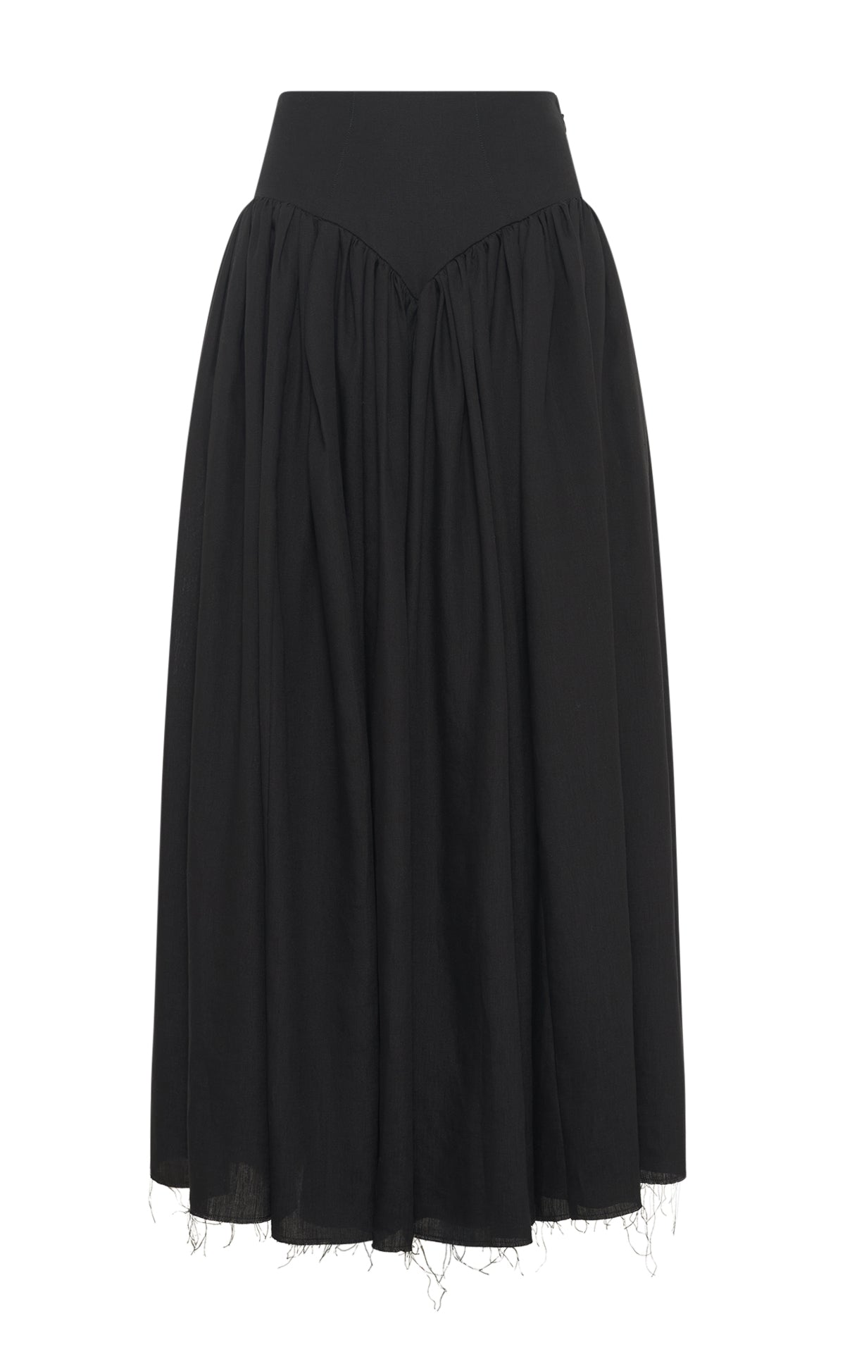 Juniper Black Linen Maxi Pleated Skirt | Gabriela Hearst