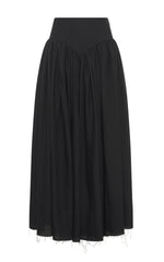 Juniper Maxi Pleated Skirt in Black Aloe Linen – Gabriela Hearst