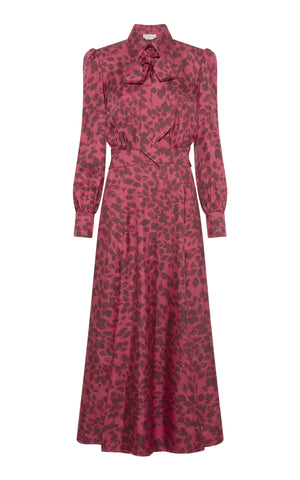 Phelan Shirtdress in Fuchsia Printed Silk