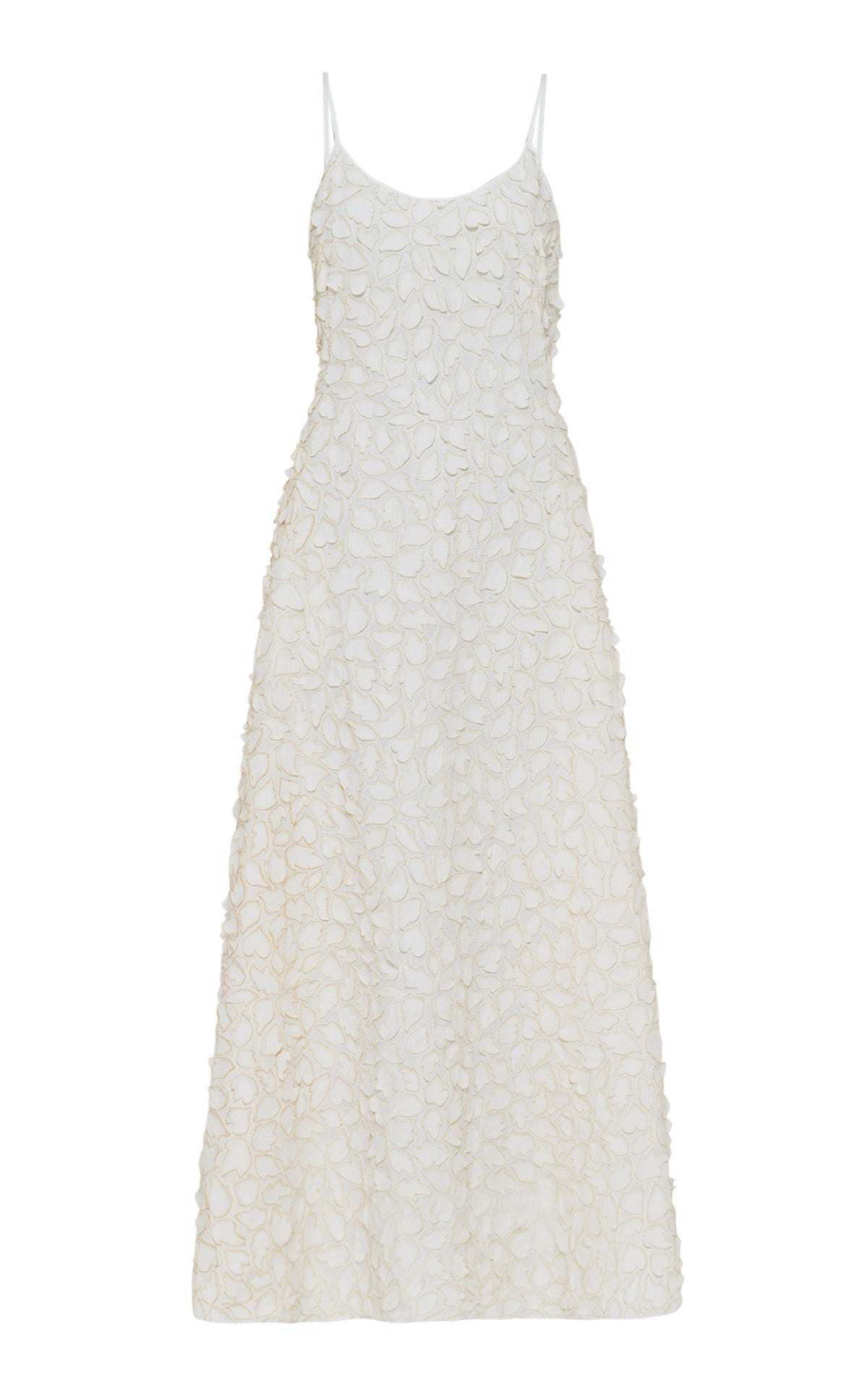 Nexus Embroidered Leaves Dress in Ivory Printed Aloe Linen