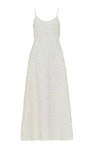 ネクサス刺繍リーフドレス（ブラックリネン）