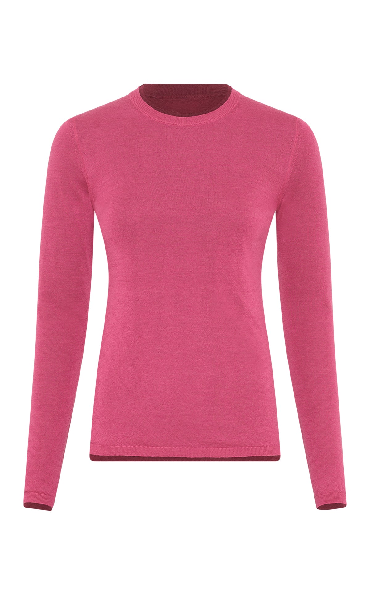 Leif Knit Sweater in Bordeaux Fuchsia Cashmere Silk