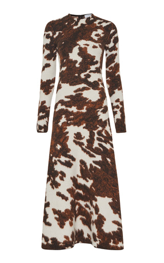 Ivory Cognac Cashmere Knit Maxi Dress - Flat Lay | Gabriela Hearst