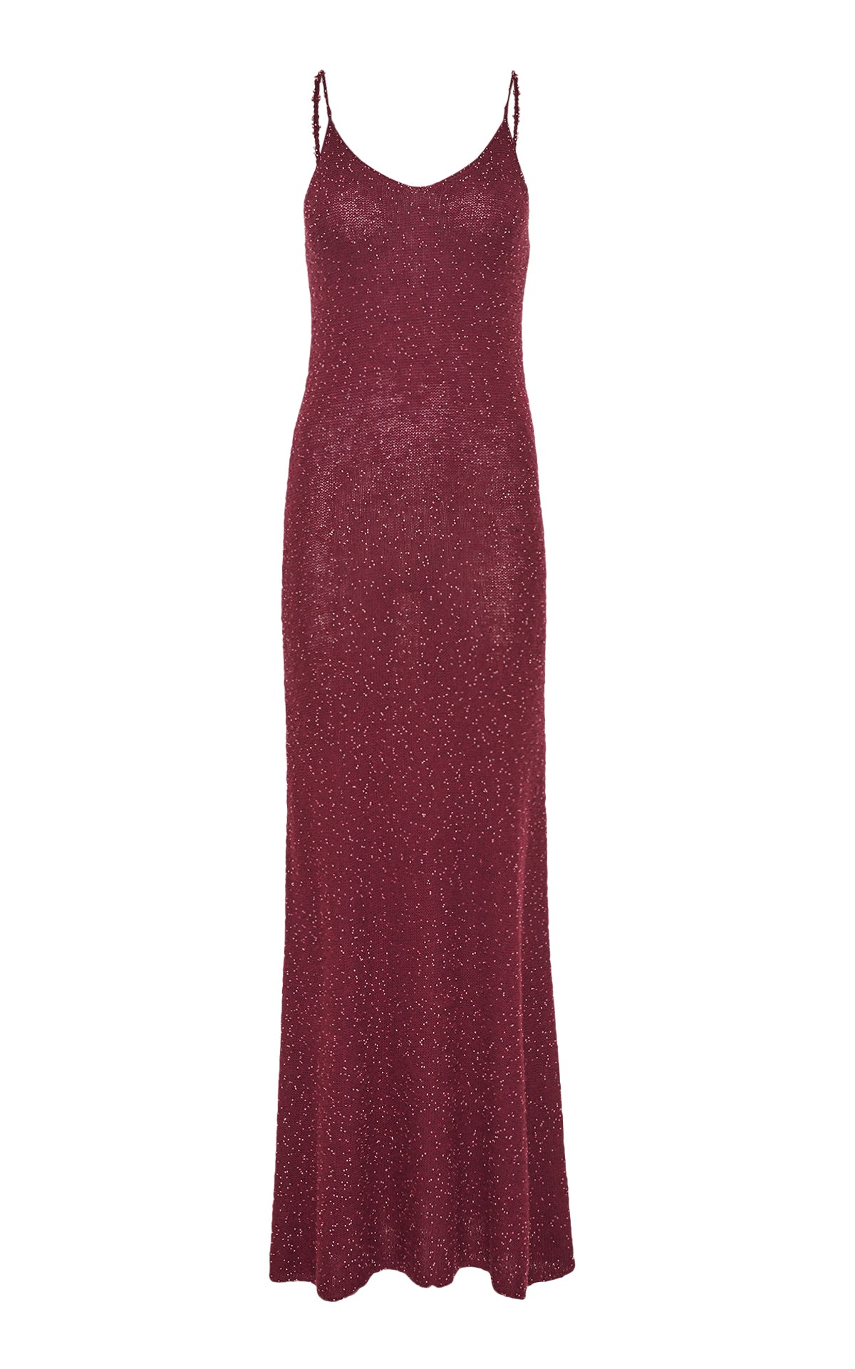 Florian Knit Dress in Bordeaux Fuchsia Beaded Cashmere Silk