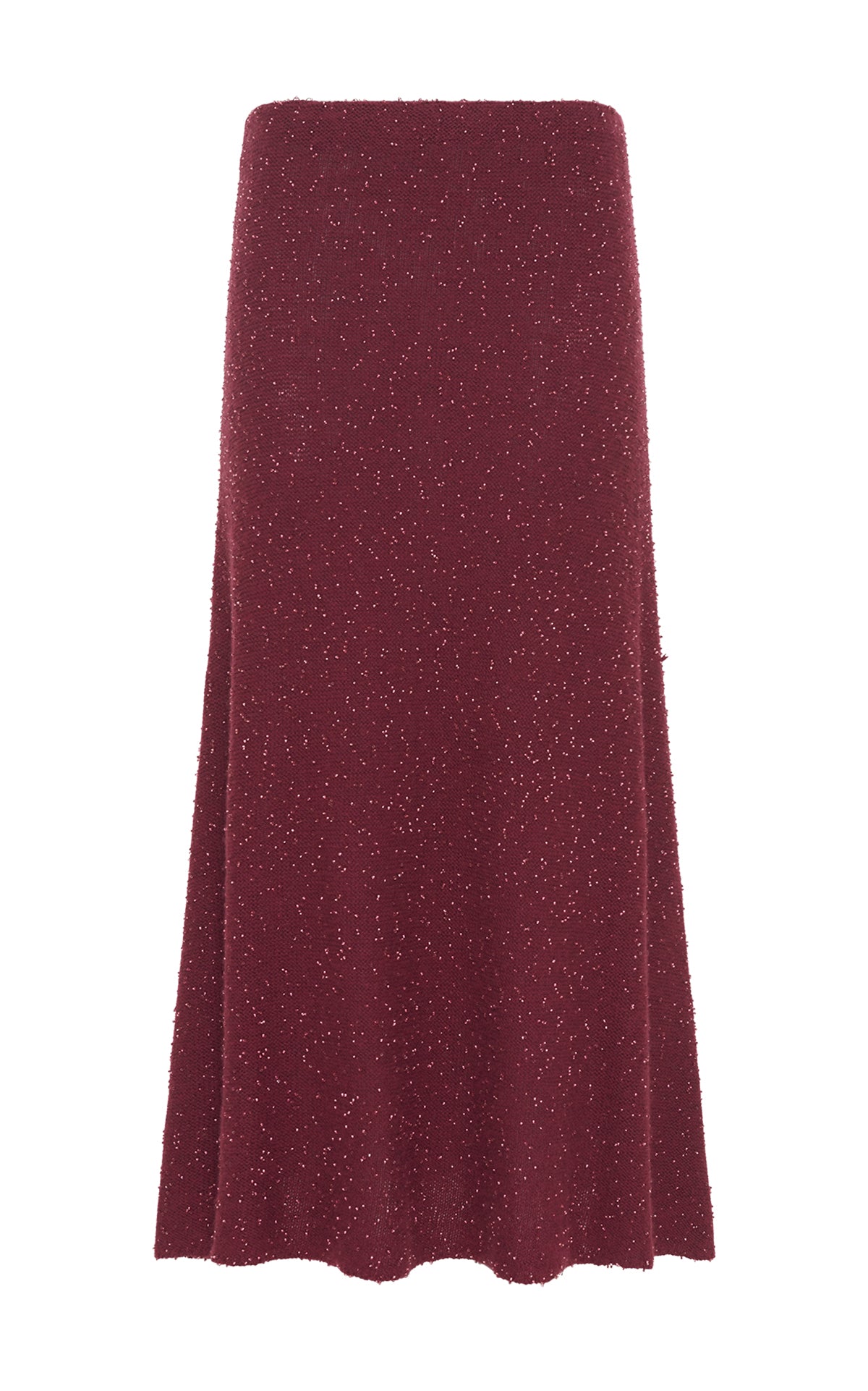 Sabine Knit Skirt in Bordeaux & Fuchsia Beaded Cashmere & Silk