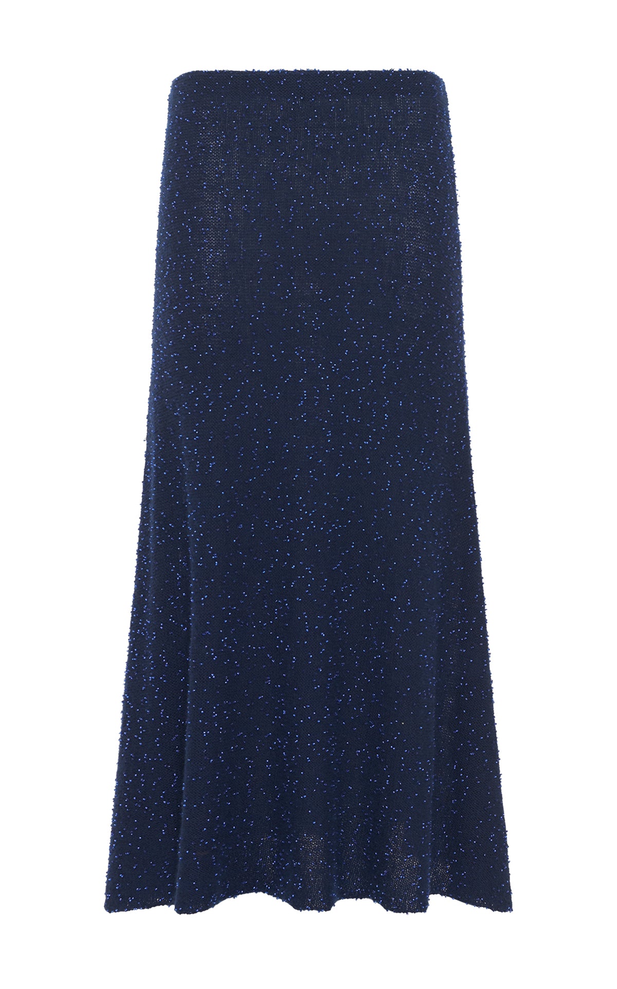 Sabine Knit Skirt in Electric Navy & Cobalt Beaded Cashmere Silk