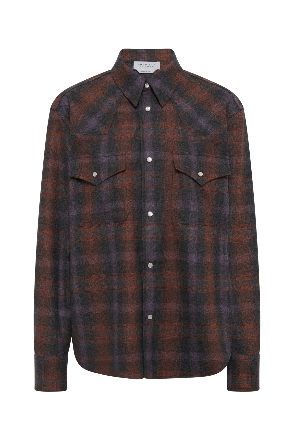 Dixon Western Shirt in Tonic Orange Multi Wool Cashmere