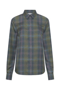 Henri Blouse  in Citrine Multi Wool Cashmere Plaid