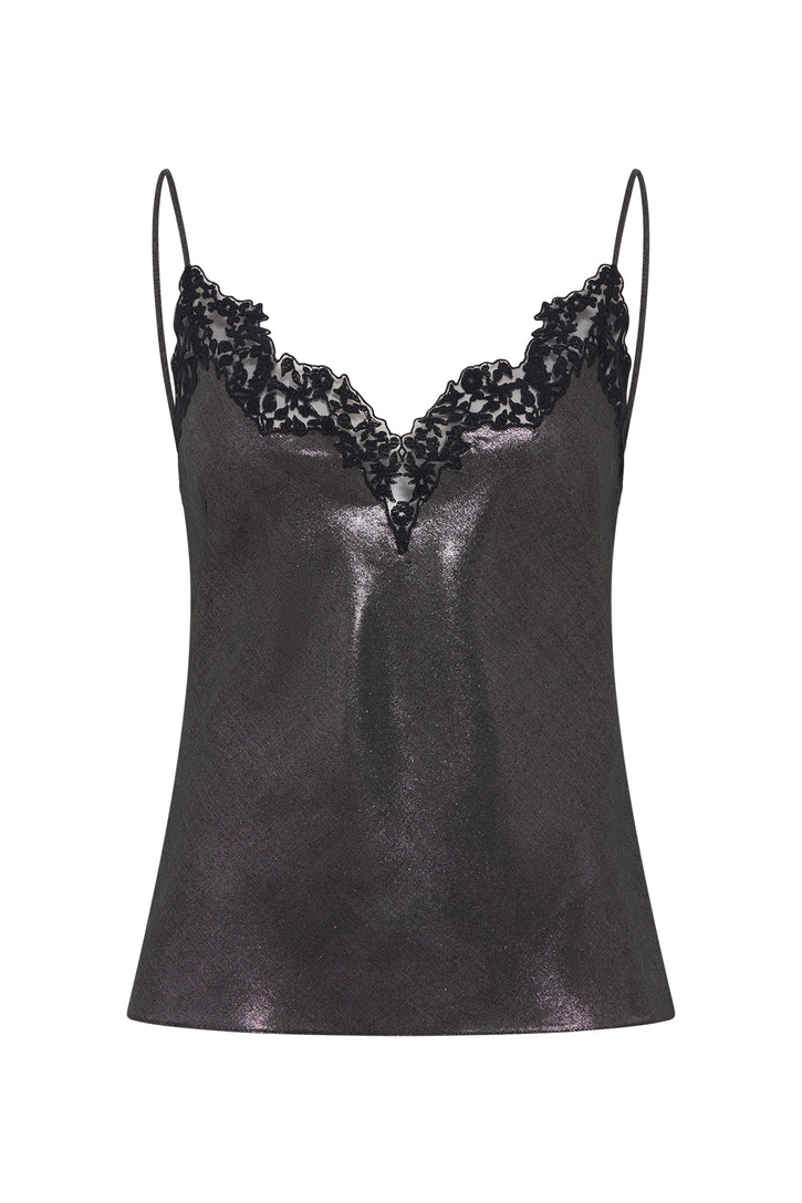 Umbria Top in Foiled Printed Wool