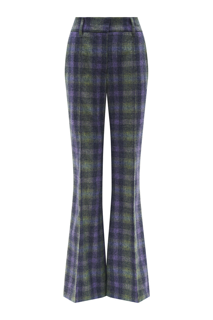 Rhein Pant in Citrine Multi Wool Cashere Plaid