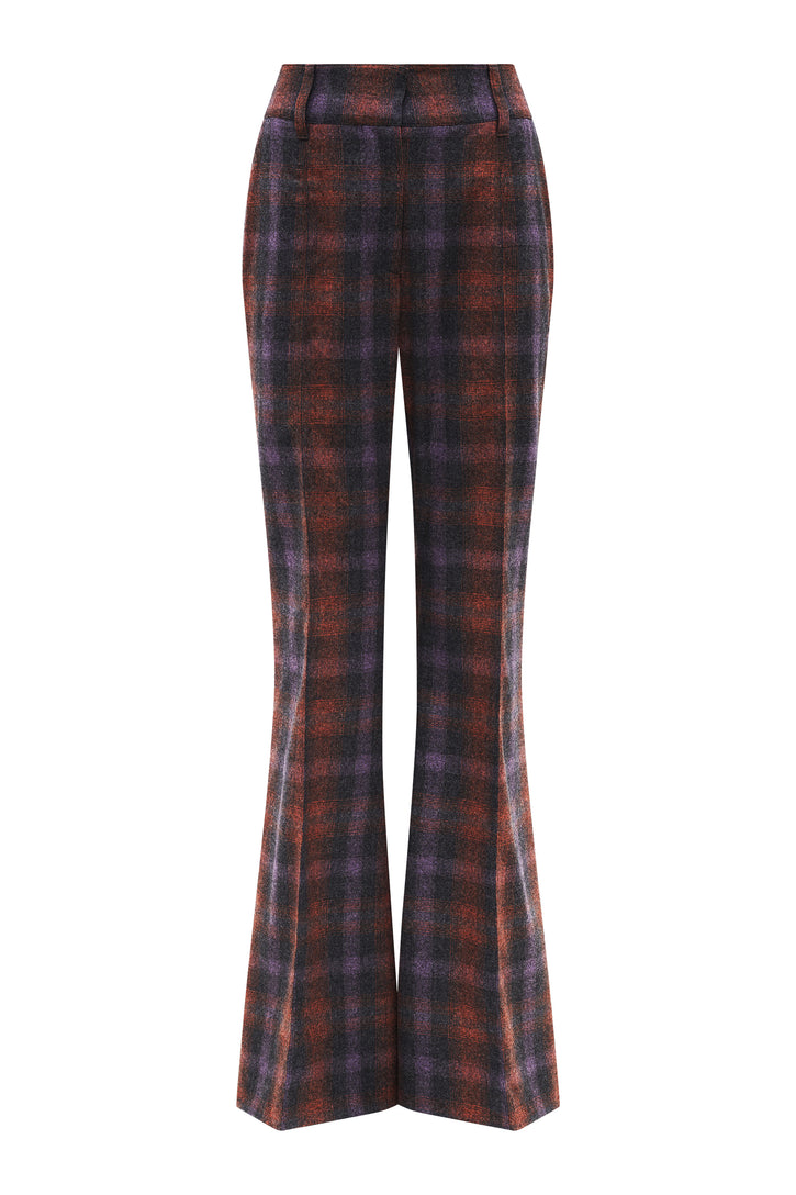 Rhein Pant in Tonic Orange Multi Wool Cashere Plaid