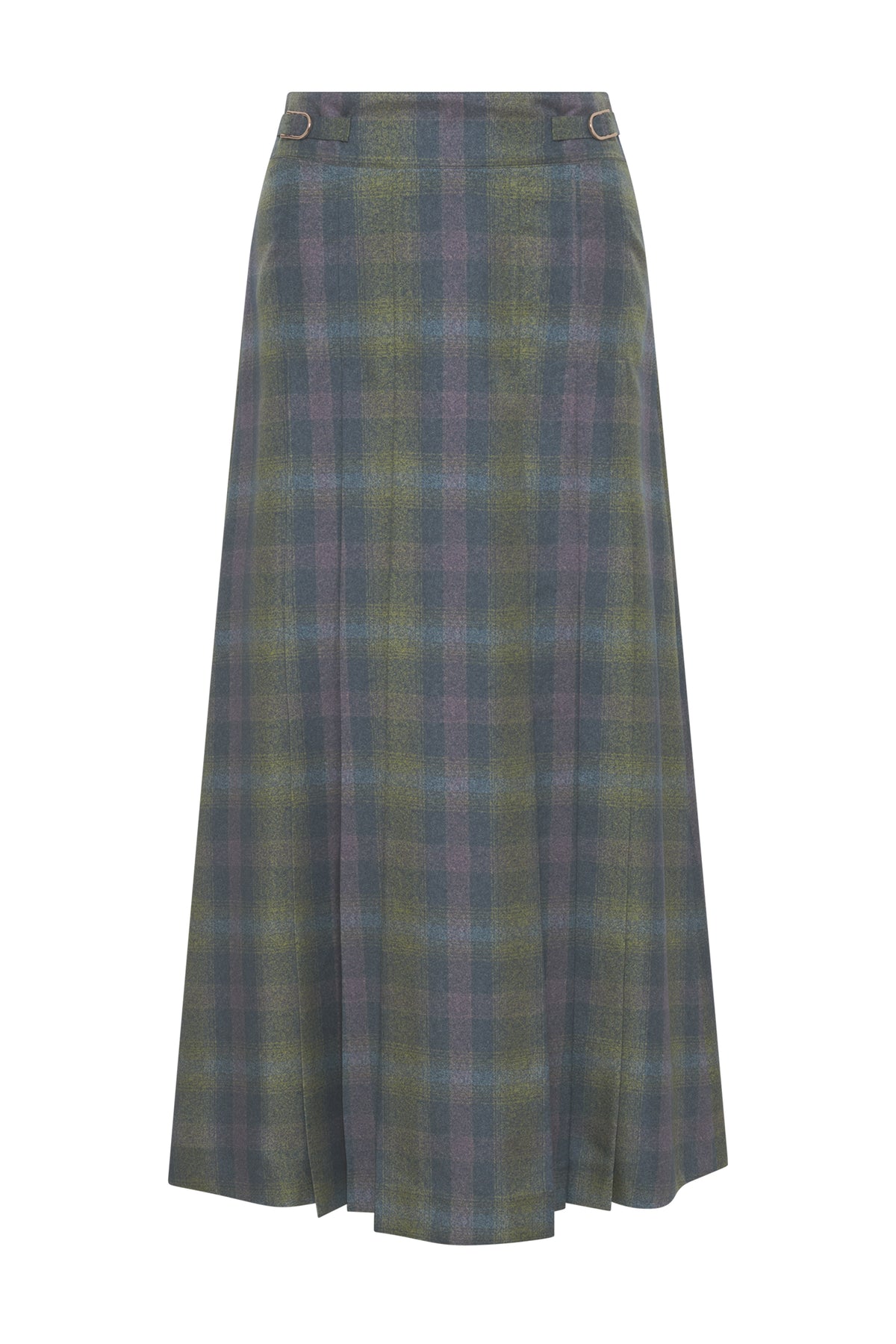 Wesley Skirt in Citrine Multi Wool Cashmere Plaid