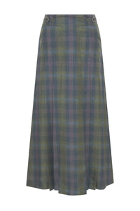Wesley Skirt in Citrine Multi Wool Cashmere Plaid