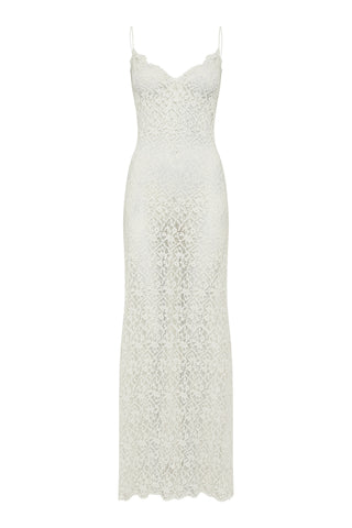 Nesta Dress in Ivory Sea Island Cotton Lace