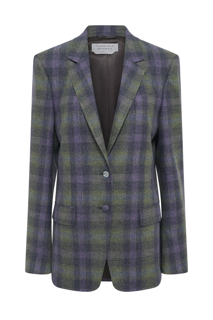Ivy Blazer in Citrine Multi Wool Cashere Plaid