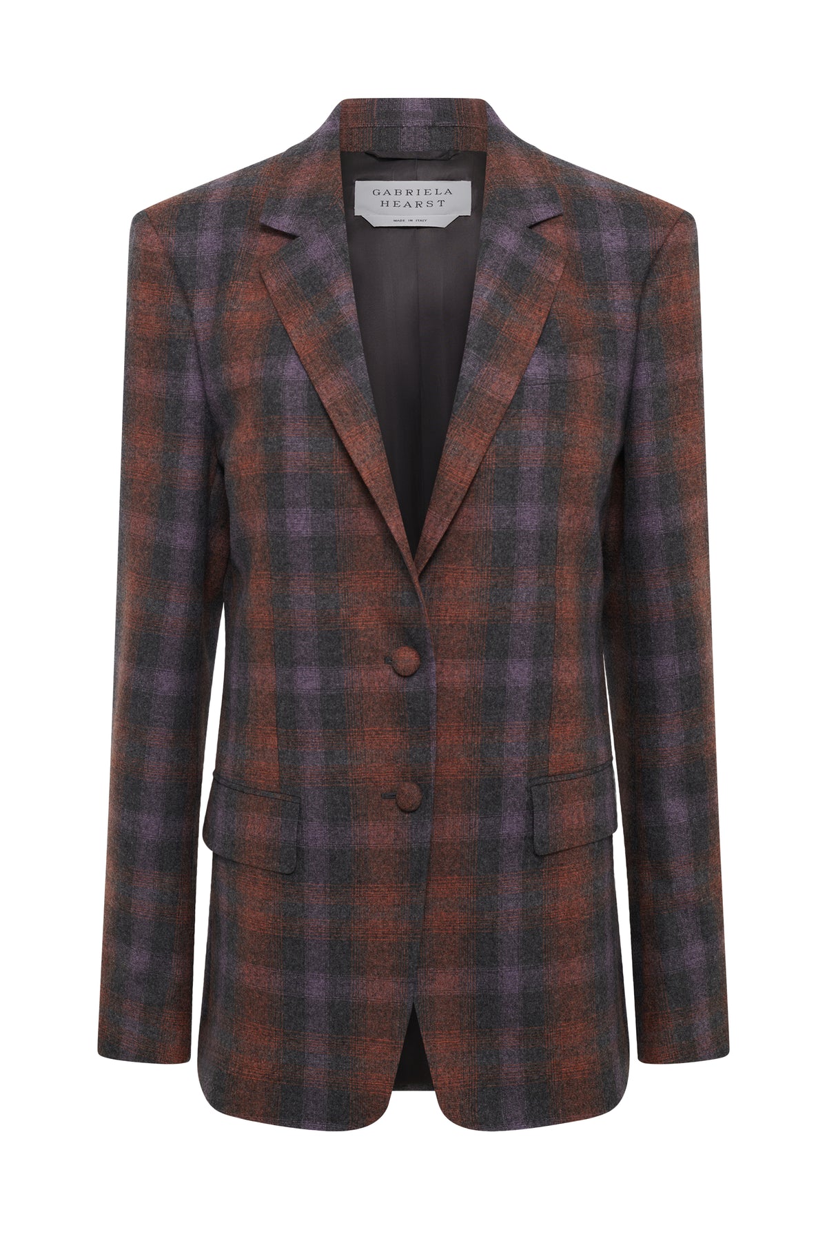 Ivy Blazer in Tonic Orange Multi Wool Cashere Plaid