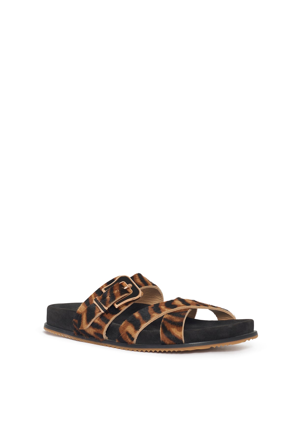 Circe Flat in Zebra Calf Hair