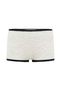 Zuni Hotpant in in Ivory & Navy Antelope Merino Wool & Silk