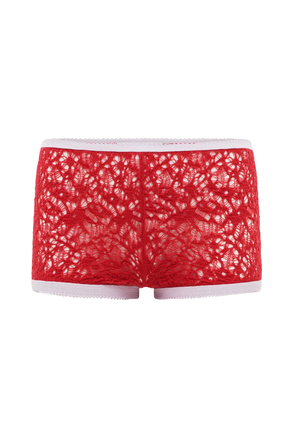 Zuni Hotpant in Scarlet Red & Lilac Merino Wool