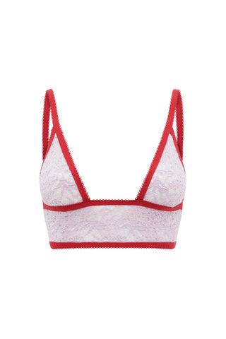 Belen Bra in Lilac & Scarlet Red Merino Wool