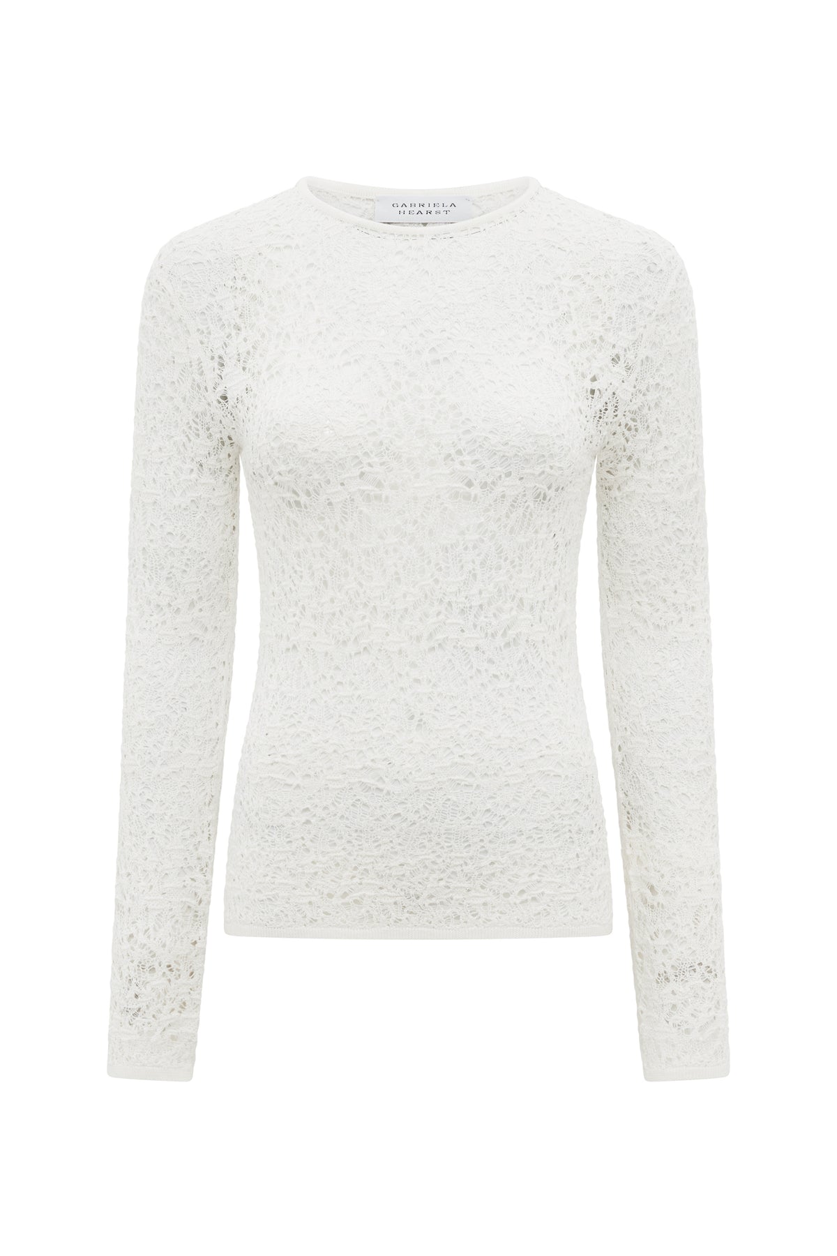 Dryas Crewneck in Ivory Merino Wool Silk