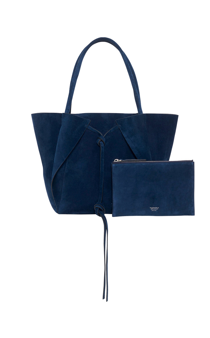 Marija Tote Bag in Navy Suede