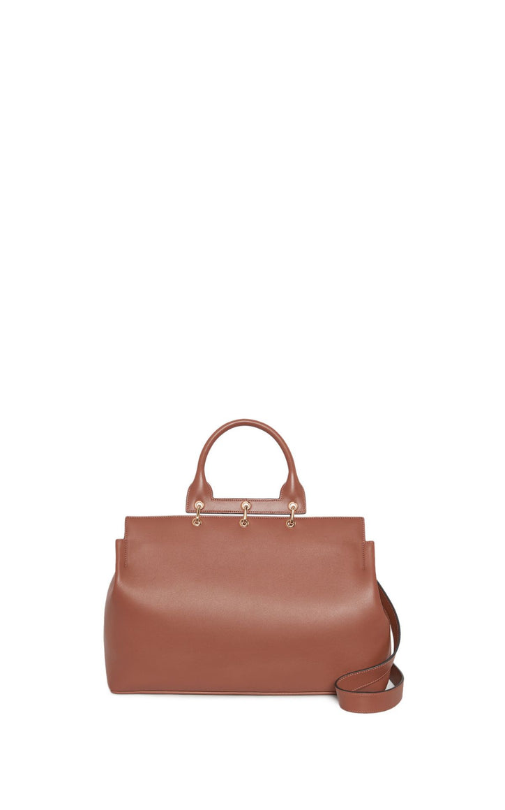 Small Amethyst Bag in Cognac Nappa Leather