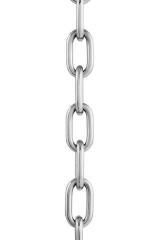18K White Gold Chain Link Close-Up Detail, High-Polish Oversized Oval Links | Gabriela Hearst