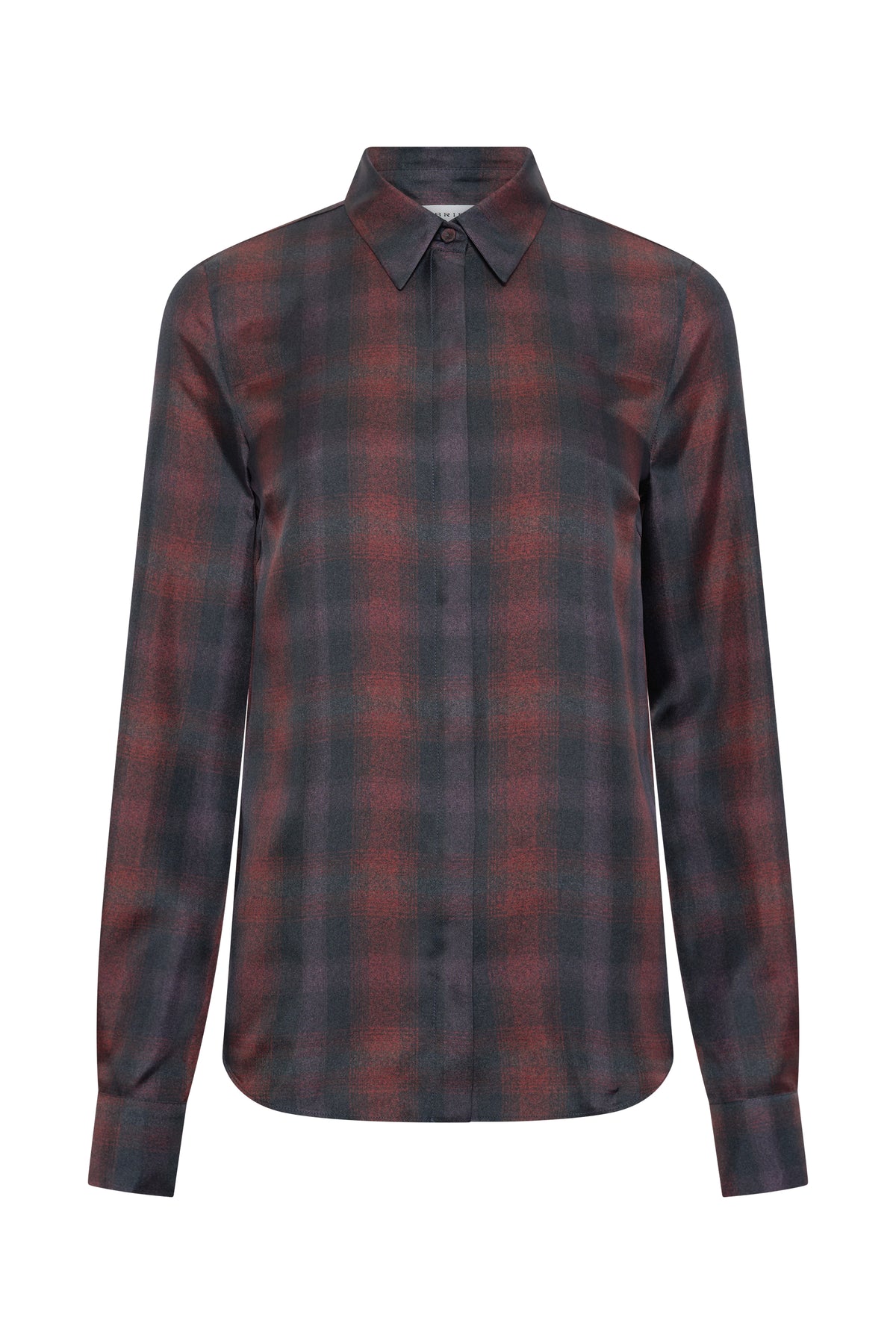 Henri Blouse in Tonic Orange Multi Wool Cashmere Plaid