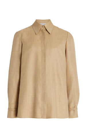 Cruz Shirt in Hay Virgin Wool and Silk Linen