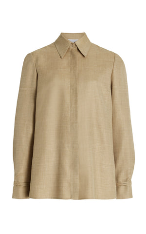 Cruz Shirt in Hay Virgin Wool Silk with Linen