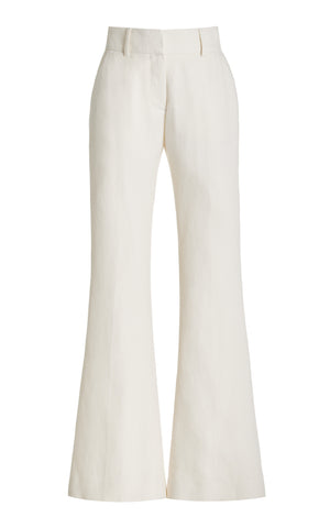 Rhein Pant in Ivory Wool Linen and Cashmere Silk