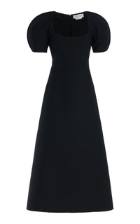 Niahm Dress in Black Wool Silk Cady (Copy)