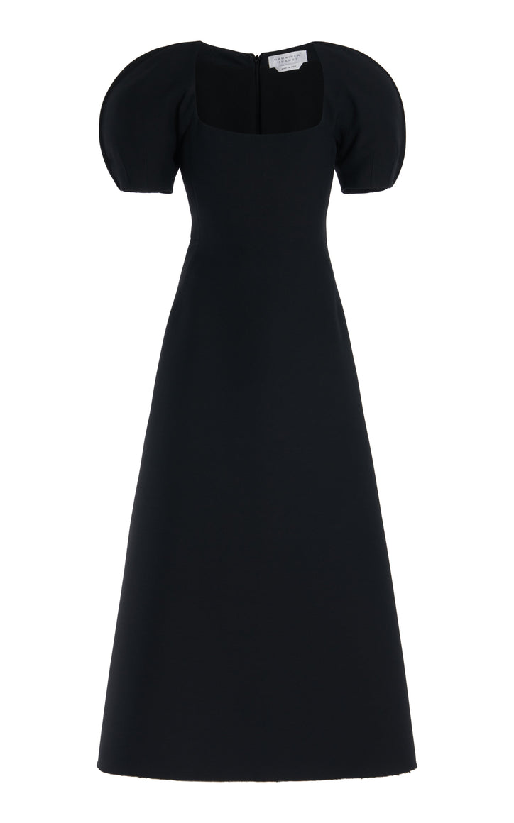 Niahm Dress in Black Wool Silk Cady (Copy)