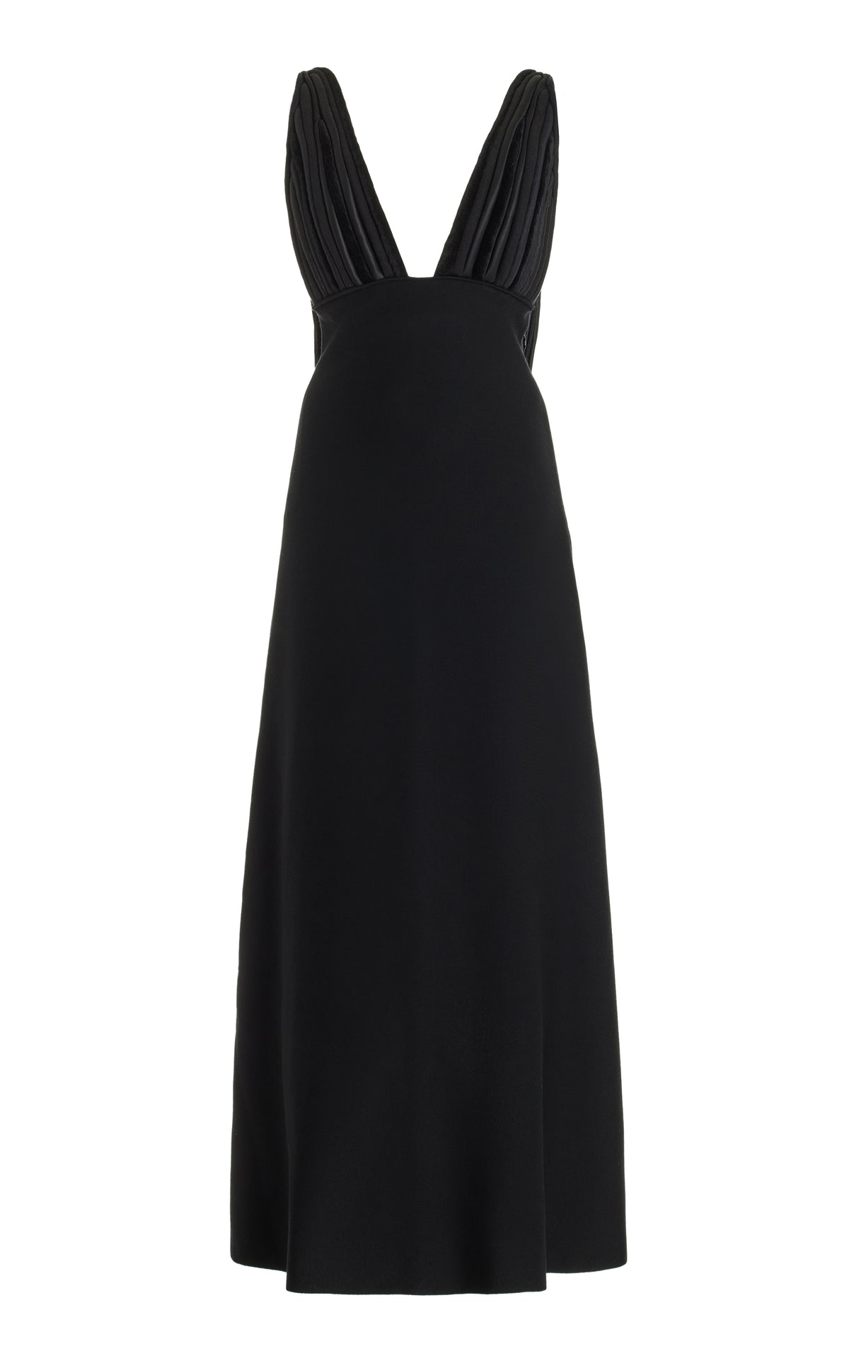 Renato Fringe Dress in Black Merino Wool