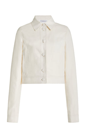Thereza Jacket in Ivory Wool Linen and Cashmere Silk