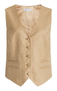 Coleridge Vest in Hay Virgin Wool and Silk Linen