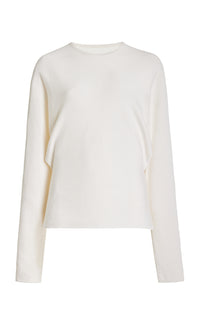 Theodore Knit Sweater in Ivory Silk Cashmere